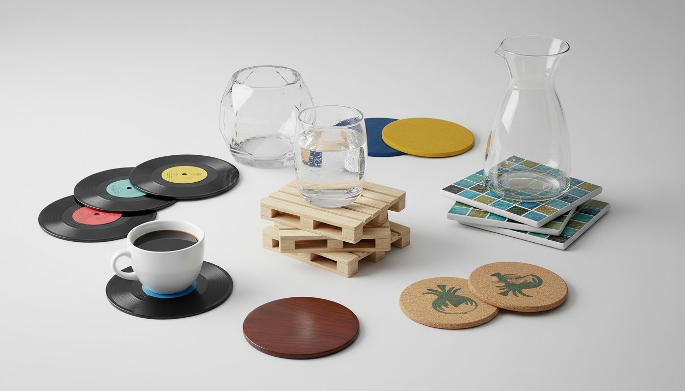 Glasbrikker og coasters