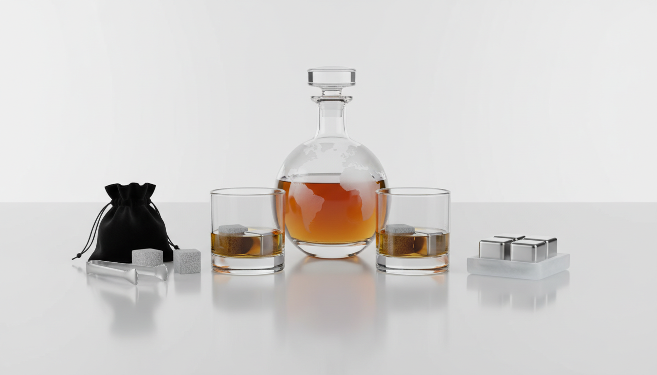 Whisky-tilbehør (sten, dekanter)